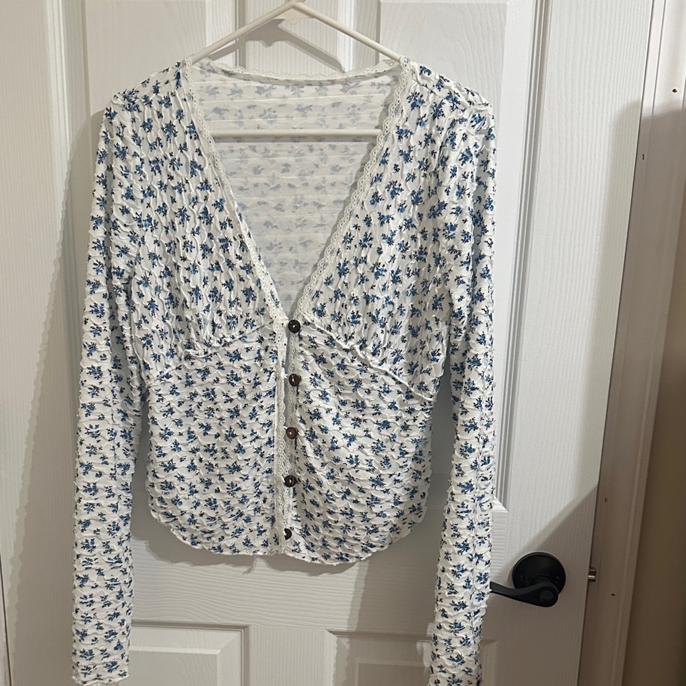 Floral Button-Up Cardigan